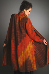 Handwoven silk ikat Swing Coat by Candiss Cole - Embers